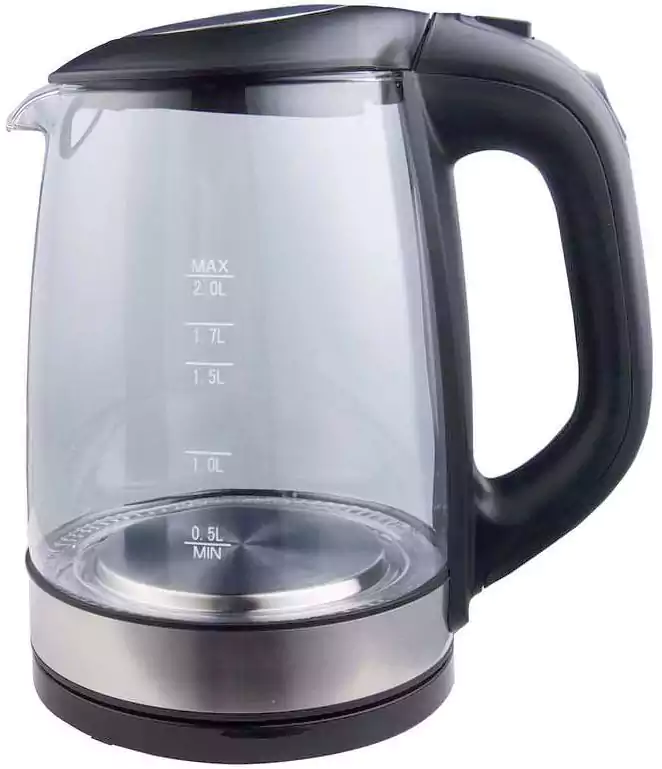 غلاية مياه كهربائية زجاج ميديا تيك، 2 لتر، 2200 وات، أسود، Mt-K101