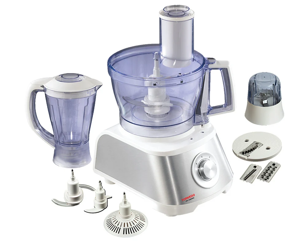 محضرة طعام كهربائية تورنيدو، 1000 وات، 1.5 لتر، متعددة الاستخدامات، أبيض، FP-1000SG