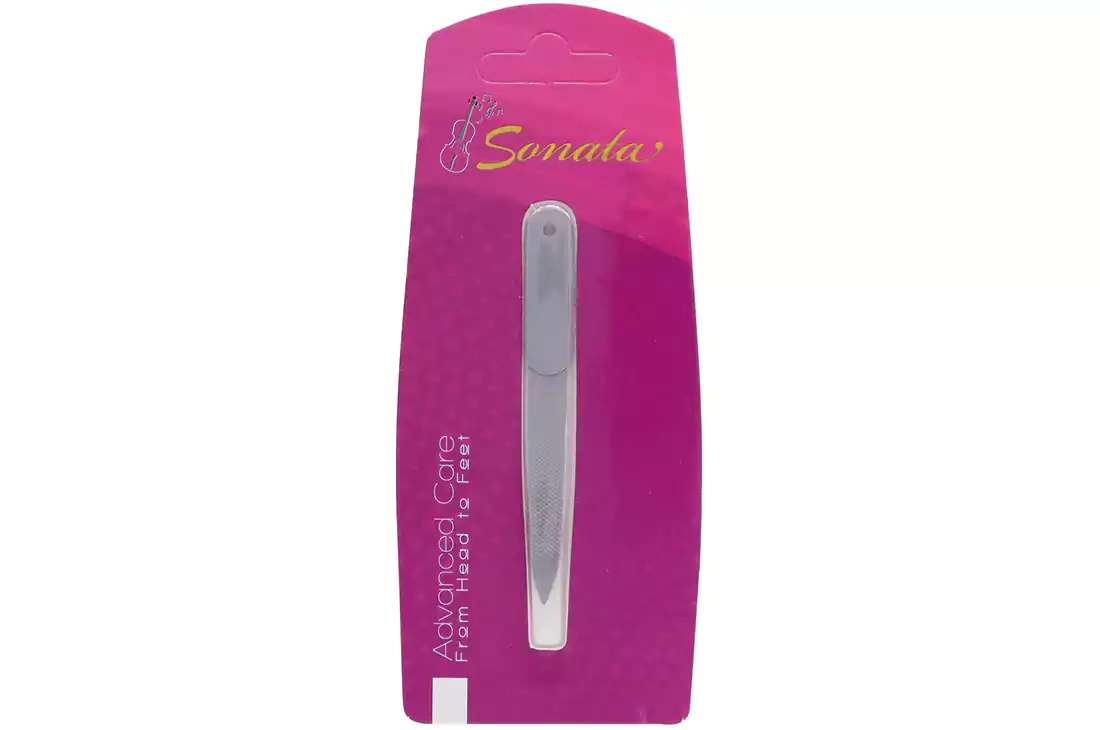 مبرد أظافر احترافي معدني من سوناتا، 2 وجه، فضي 88301