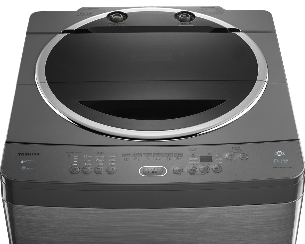 غسالة ملابس فوق اتوماتيك توشيبا، تحميل علوي، 10 كجم، فضي، AEW-E1050SUP(SS)