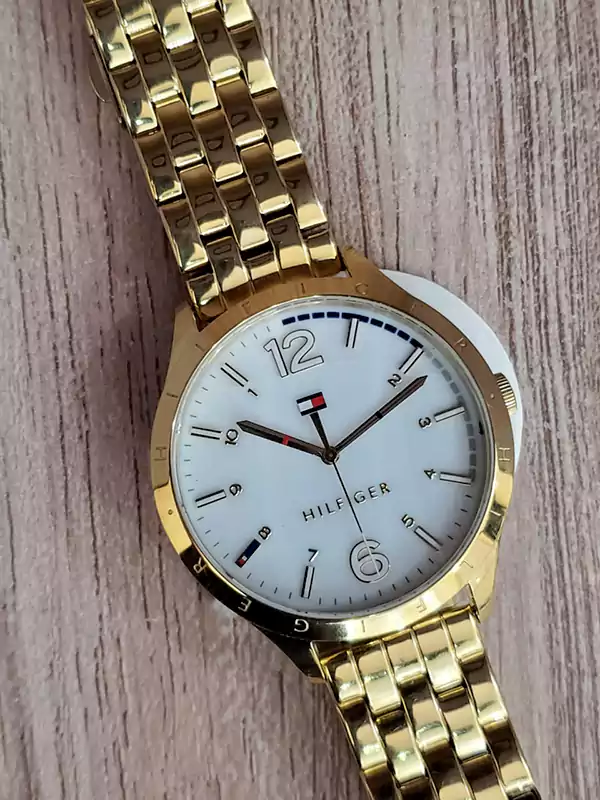 ساعة تومي هيلفيغر نسائي، عقارب، سوار ستانلس ستيل، ذهبي، 1781545