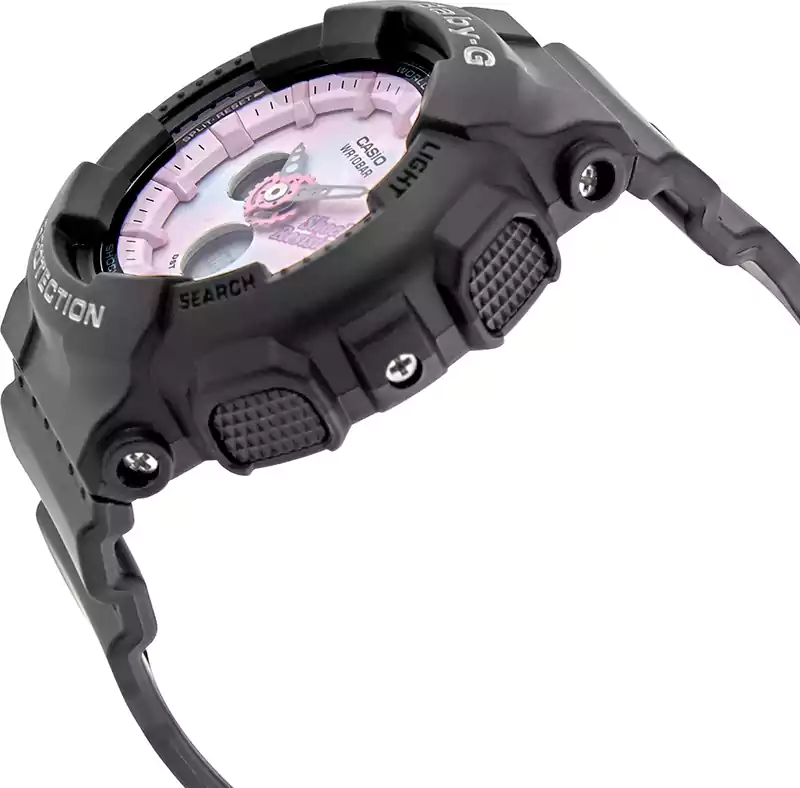 Casio G-Shock Watch for Women, Analog and Digital, Resin Strap, Black, BA-120T-1ADR