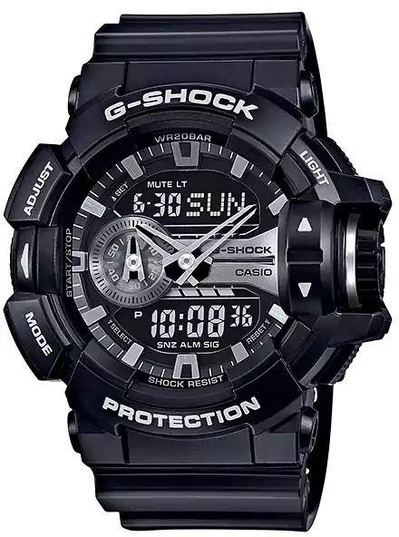 Casio G-Shock Watch for Men, Resin Band, Analog and Digital, Black GA.400GB.1ADR