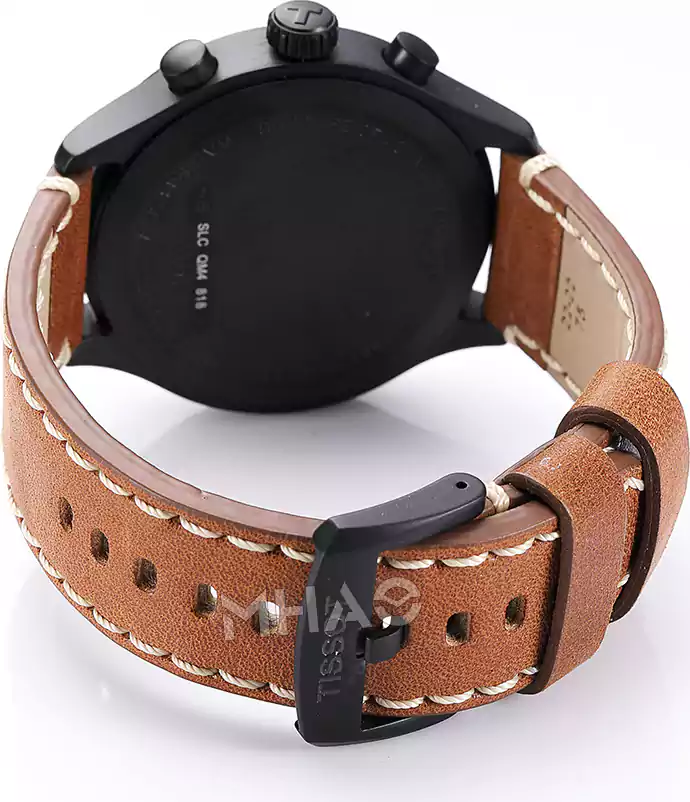 ساعة تيسوت 1853 رجالي، عقارب،  سوار جلد، بني،T116.617.36.057