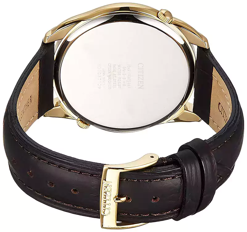 ساعة سيتيزن رجالي، عقارب، سوار جلد، أسود، AO3008-07A