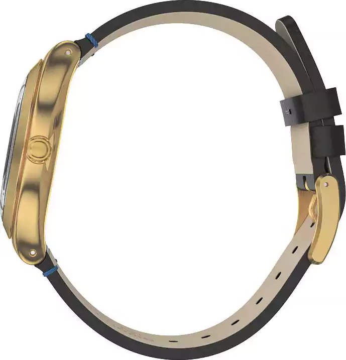 ساعة سواتش رجالي ، عقارب، سوار جلد، أسود YWG408