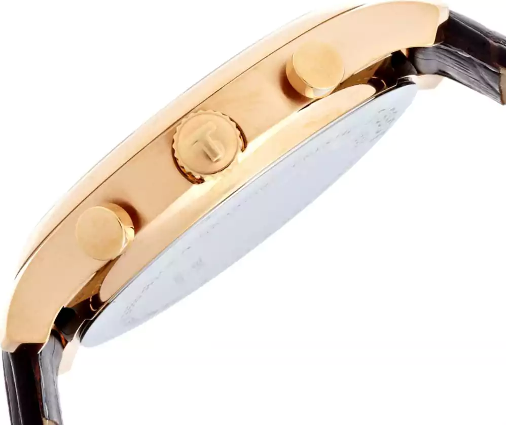 ساعة تيسوت 1853 رجالي، عقارب،  سوار جلد، بني، T063.617.36.037