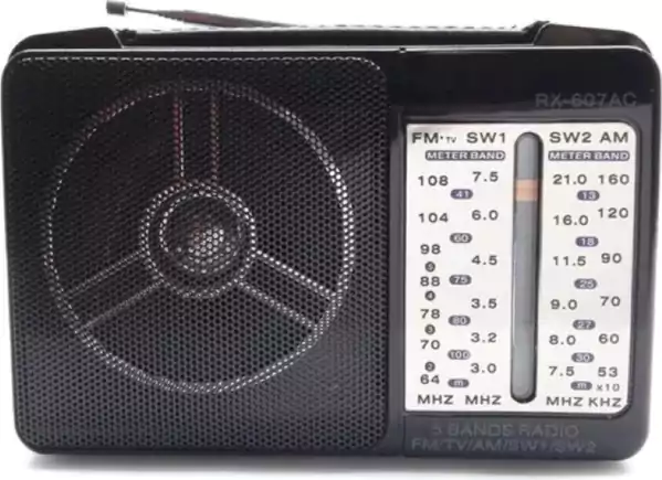 راديو محمول FM\AM من جولون، كلاسيكي، بطارية أو توصيل بالكهرباء، صوت عالي نقي، منفذ سماعة رأس، أسود، RX.607 AC