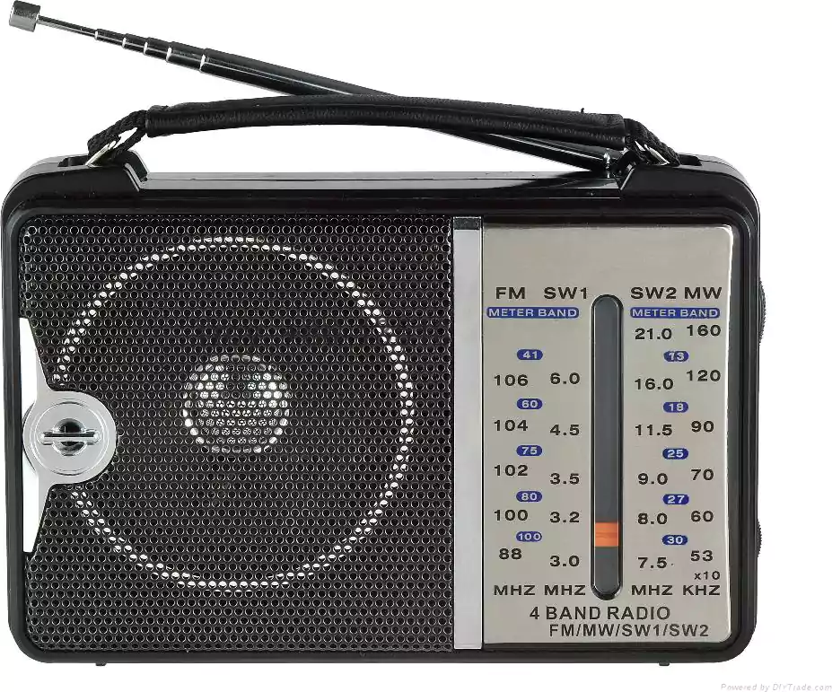 Golon FM\AM\SW Portable Radio, Classic, Battery or Plug-in, Loud Sound, Headphone Jack, Black, RX.606 AC