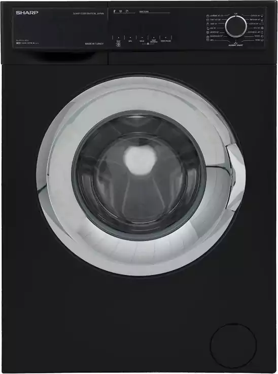 غسالة ملابس فول اوتوماتيك شارب، تحميل أمامي، 7 كجم، 15 برنامج، شاشة ديجيتال، أسود، ES-FP710CXE-B