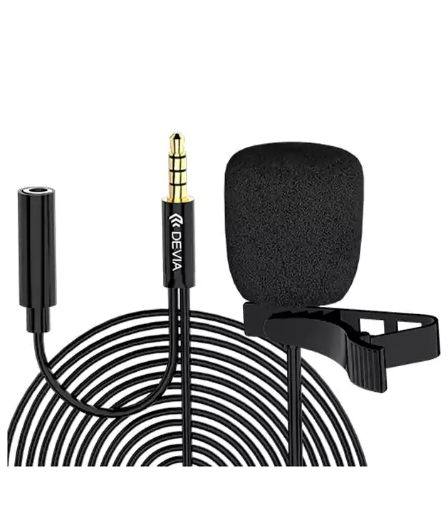 ميكروفون ديفيا، مكثف، سلكي، مشبك، أسود، EM603