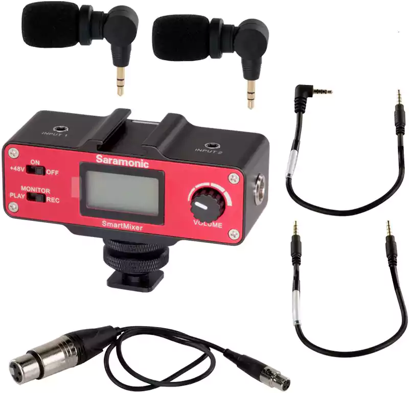 ميكسر صوت سارامونيك، 2  ميكروفون مكثف، لأجهزة أندرويد و IOS