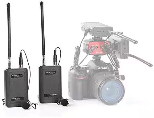 نظام ميكروفون لاسلكي سارامونيك، جهاز استقبال محمول يمكن تثبيته على الكاميرا، أسود، SR-WM4C