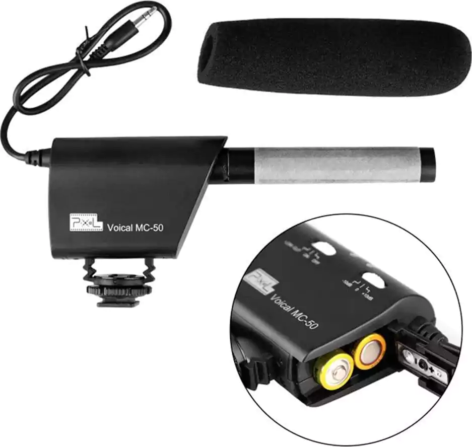 ميكروفون بيكسل فوكال، مكثف، سلكي، محمول، ميكروفون كاميرا، أسود، MC.50