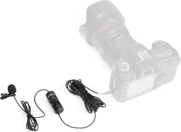 Boya Pro Universal Lavalier Wired Clasp Condenser Microphone, Black, BY-M1