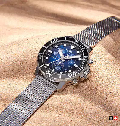 ساعة يد تيسو للرجال ، عقارب ،سوار ستانلس ستيل ، سيلفرT120-417-11-041-02