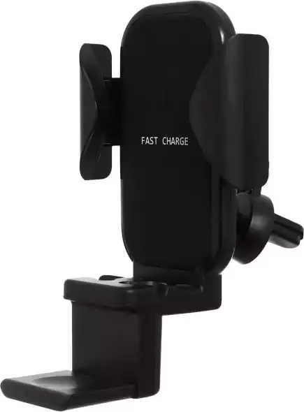 شاحن سيارة لاسلكي 3 في 1، متوافق مع موبايلات ابل وسامسونج، أسود