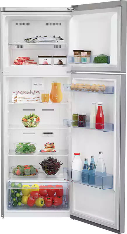 ثلاجة بيكو نوفروست، سعة 340 لتر، 2 باب ، استانلس، فضي، RDNE340K02XB