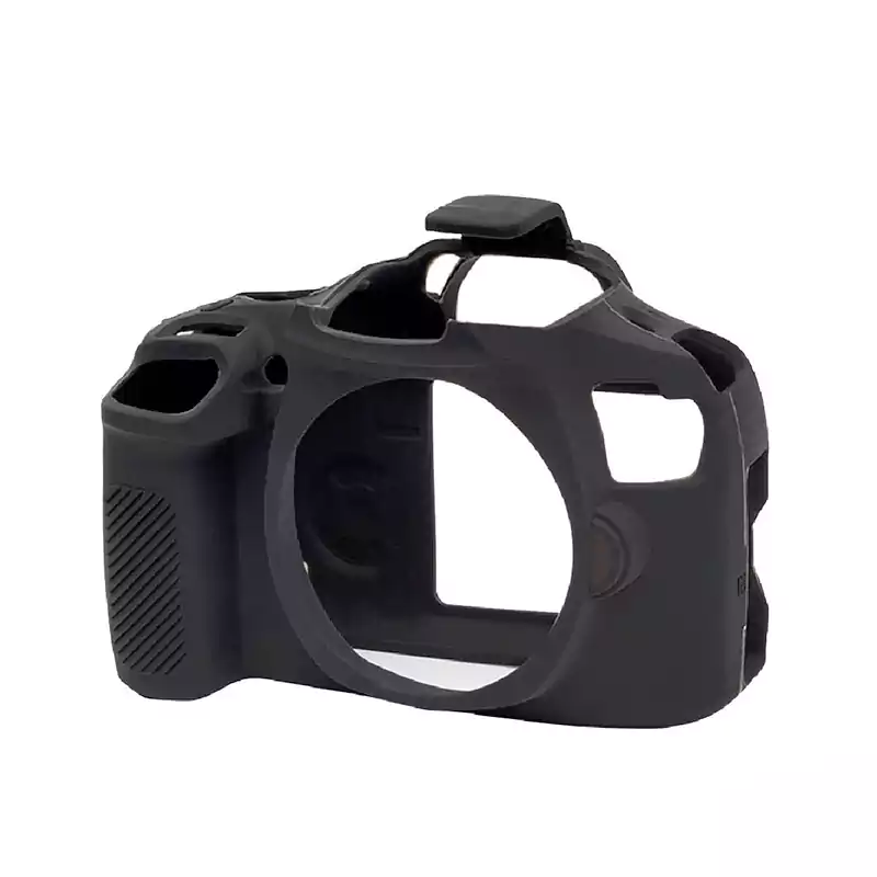جراب حماية هيكل كاميرا التصوير الخارجي من السيلكون لكاميرا كانون 3000D، أسود