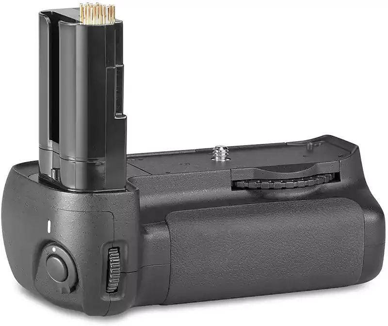 مقبض بطارية كاميرا التصويرلكاميرا نيكون D80، ماسك وقابض للحفاظ على البطارية في وضع رأسي، أسود