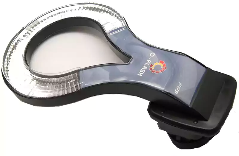 مصباح  فلاش كاميرا دائري ، مصباح فلاش إضاءة محمول ، أسود F175