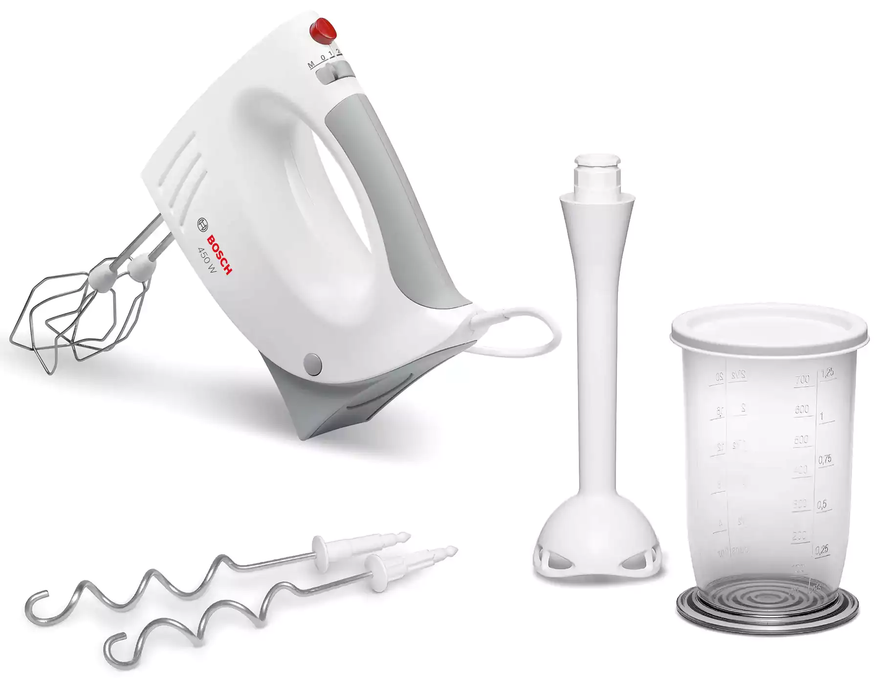 مضرب بيض بوش، 450 وات، 5 سرعات، أبيض، MFQ3540