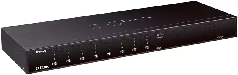 دي لينك ديسكتوب سويتش، 8 منافذ،  10-100جيجابيت، أسود، KVM-440