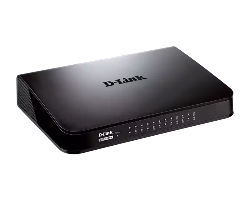 دي لينك ديسكتوب Unmanaged سويتش، 24 منفذ، 100 ميجابت، أسود، DES-1024A