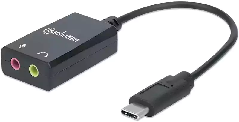 منفذ USB C من مانهاتن إلى 3.5 ملم