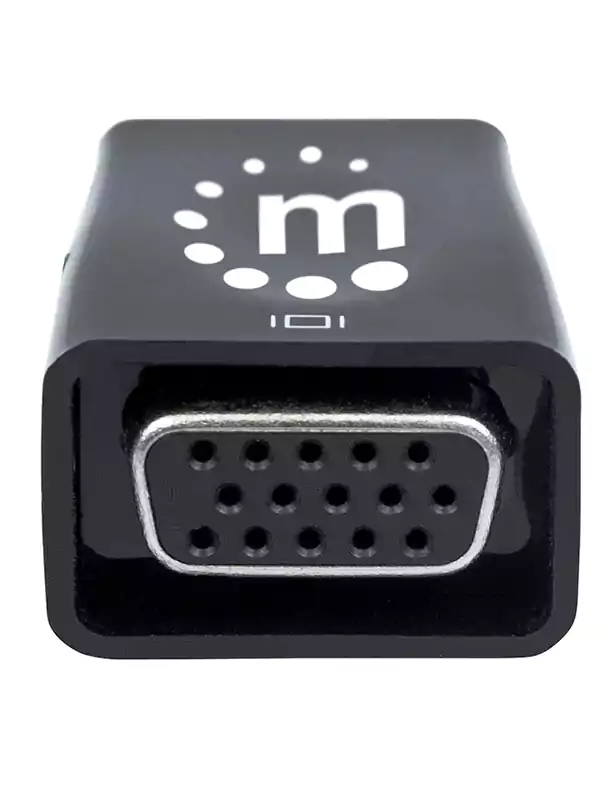 مانهاتن Display HDMI إلى VGA Micro Converter مع منفذ USB Micro-B الصوتي الاختياري - 151542 - أسود