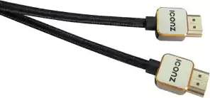 كيبل اتش دي ام اي 1.8 متر اسود مضفر رمادي من أيكونز IMN.HC52KE